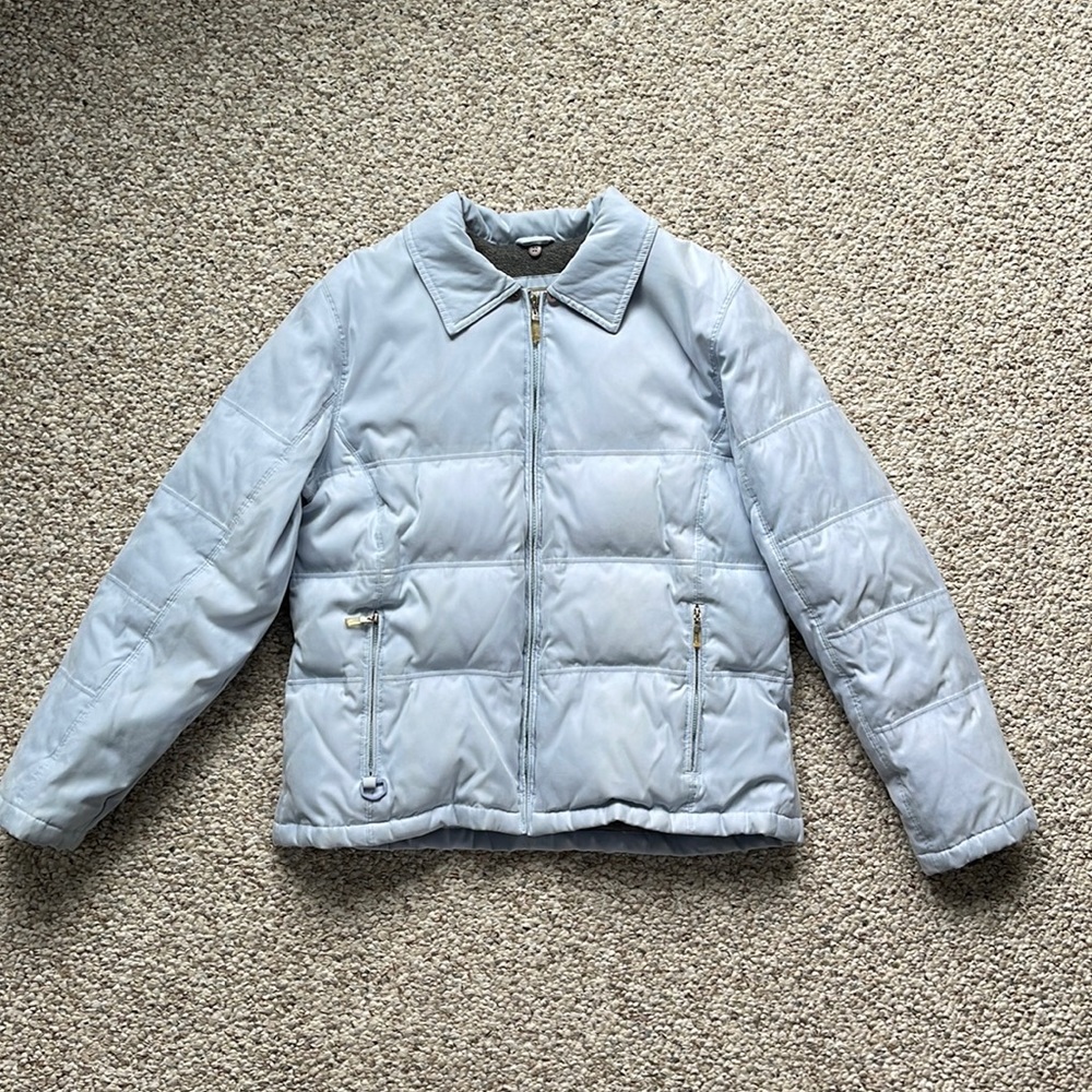 Esprit Outerwear Puffer Coat (Light Blue, Women’s Large)